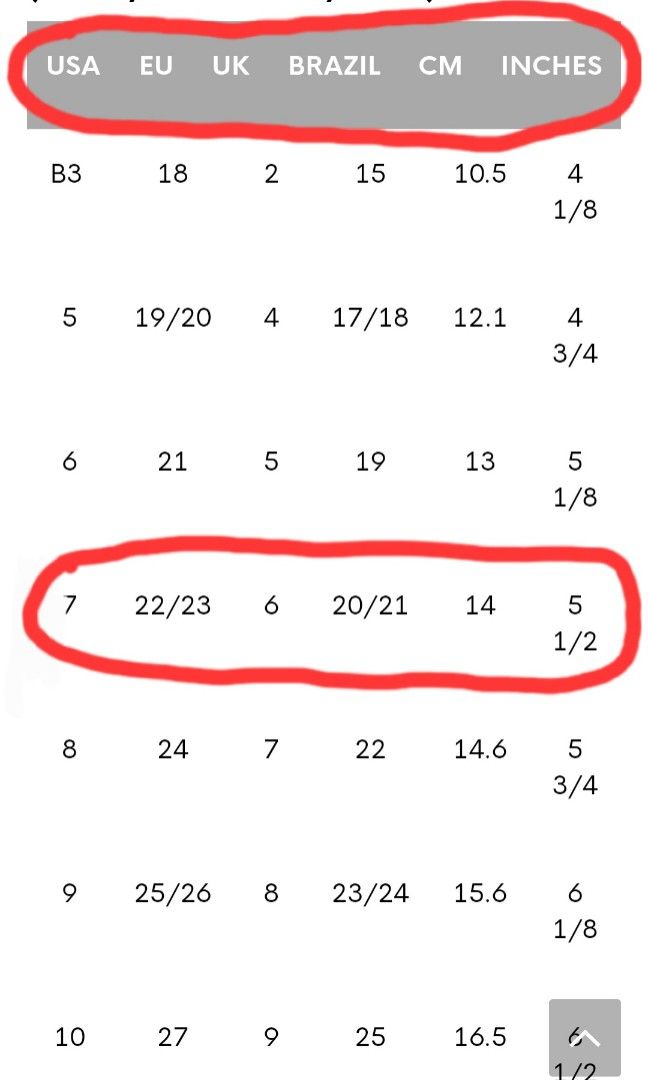 Mini melissa size chart us hotsell