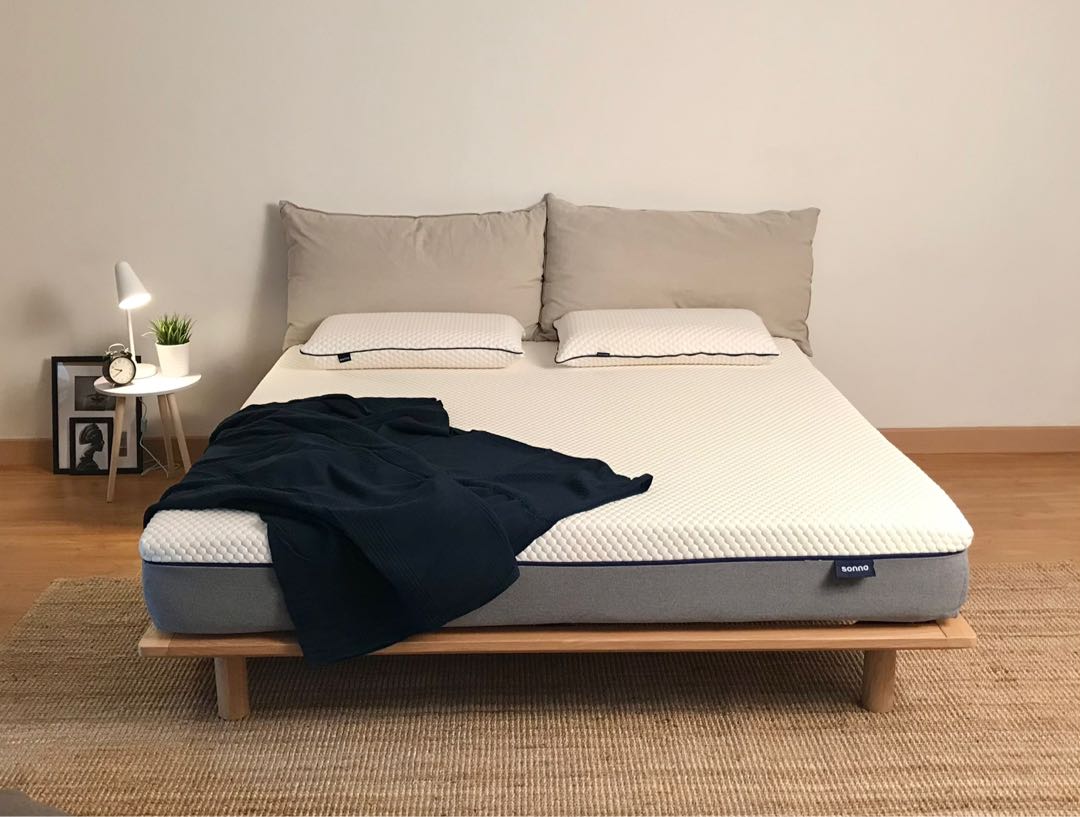 Muji King size wood bed frame 182 x 202cm, Furniture & Home Living