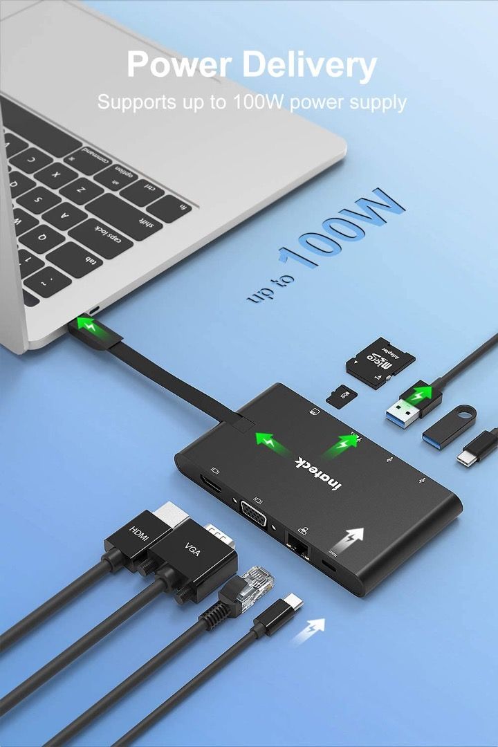 Inateck USB C Hub 9 Ports,Type C Hub with Port, 4K HDMI and