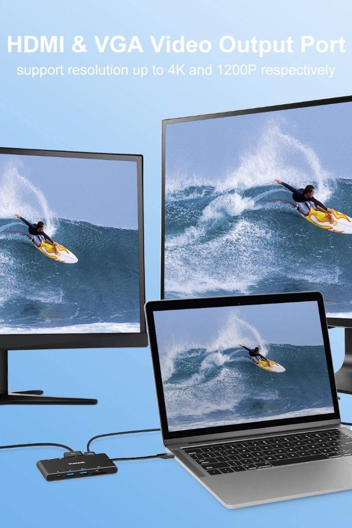 Inateck USB C Hub 9 Ports,Type C Hub with Port, 4K HDMI and