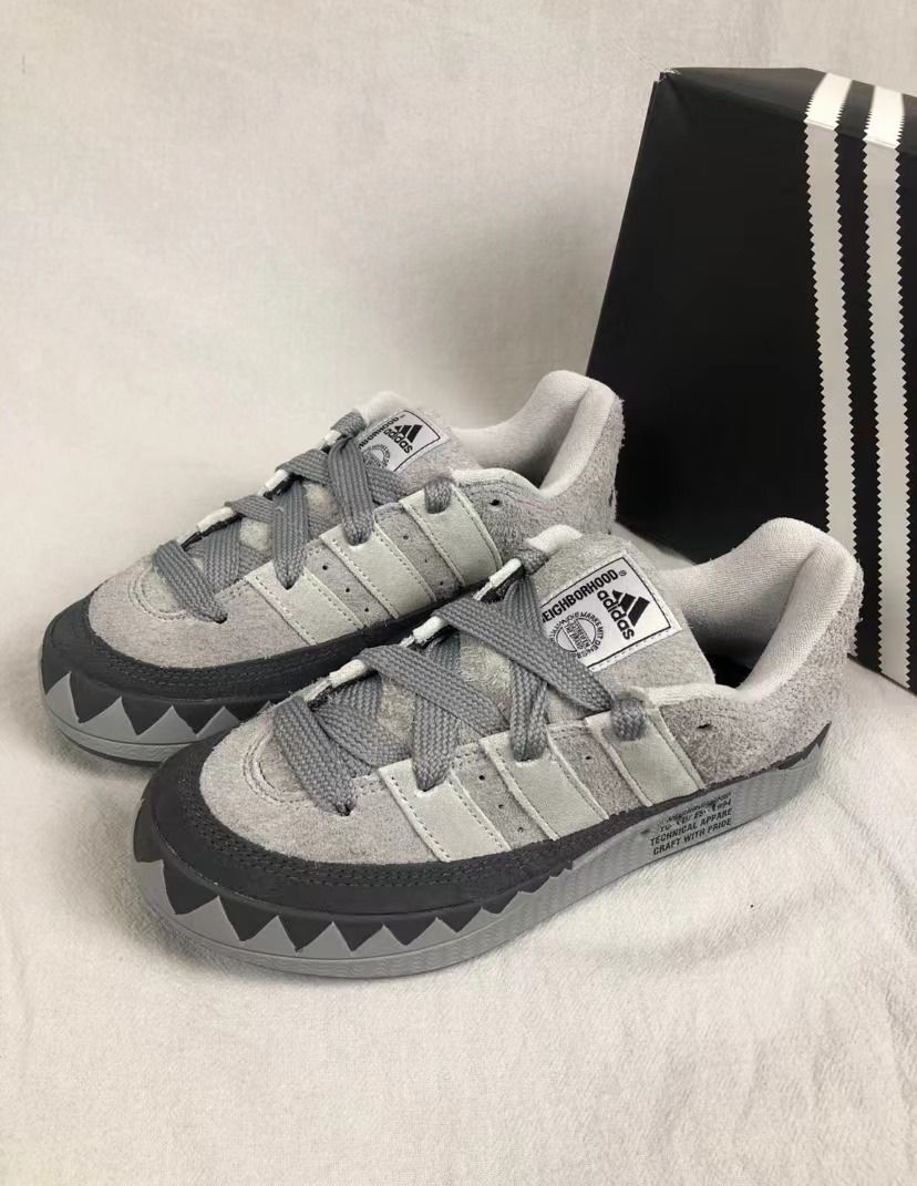 📣NEIGHBORHOOD x Adidas originals adimatic 復古鯊魚鞋淺灰男女同款
