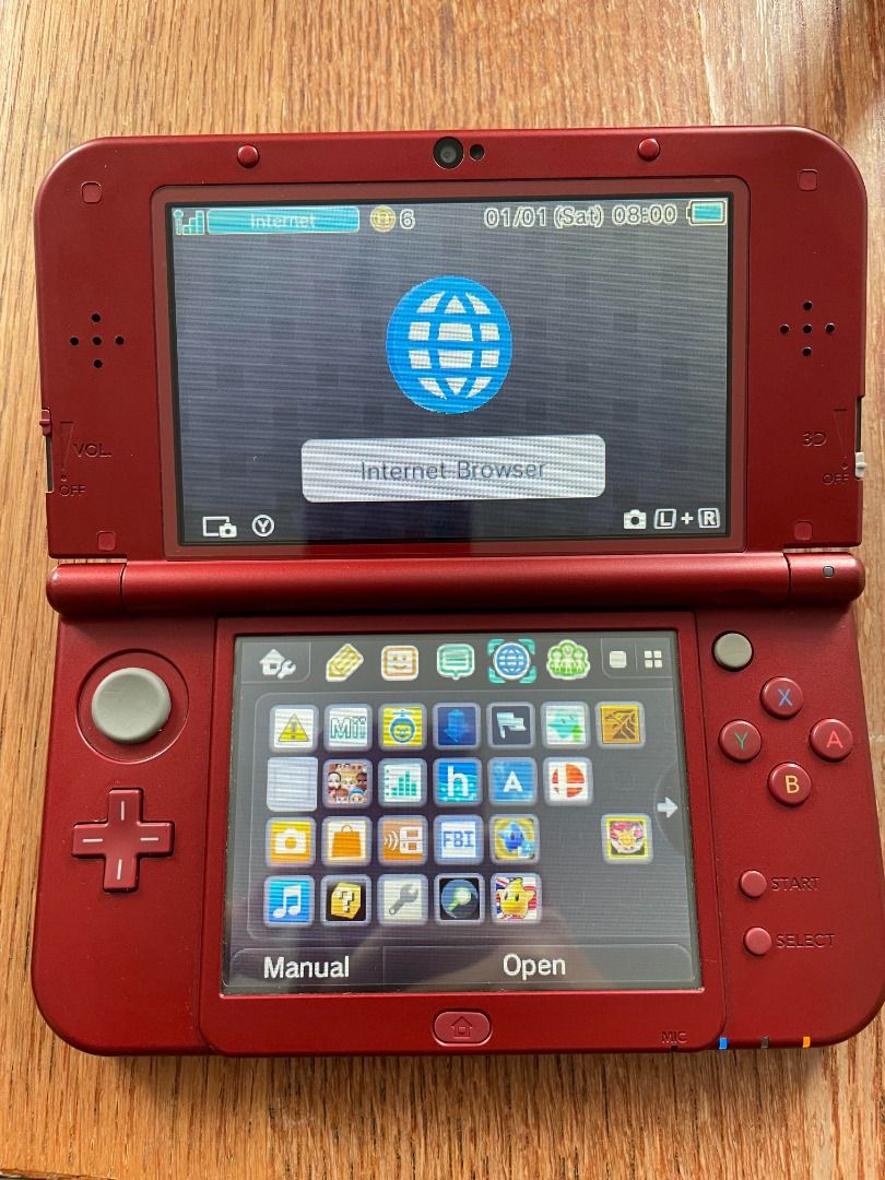 Nintendo 3DS LL metallic Red MODDED 