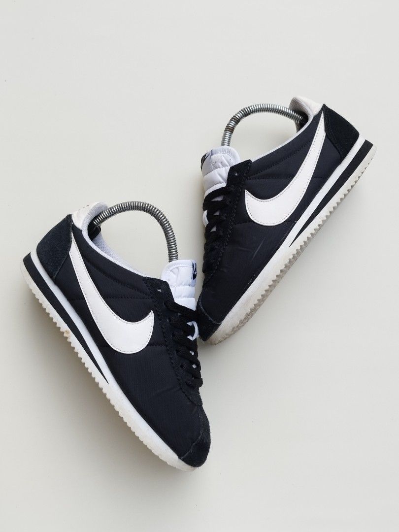 nike cortez black and white womens