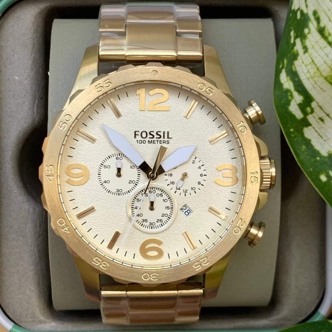Original Fossil Nate Gold and White Dial Men s Fashion Watches Accessories Watches on Carousell