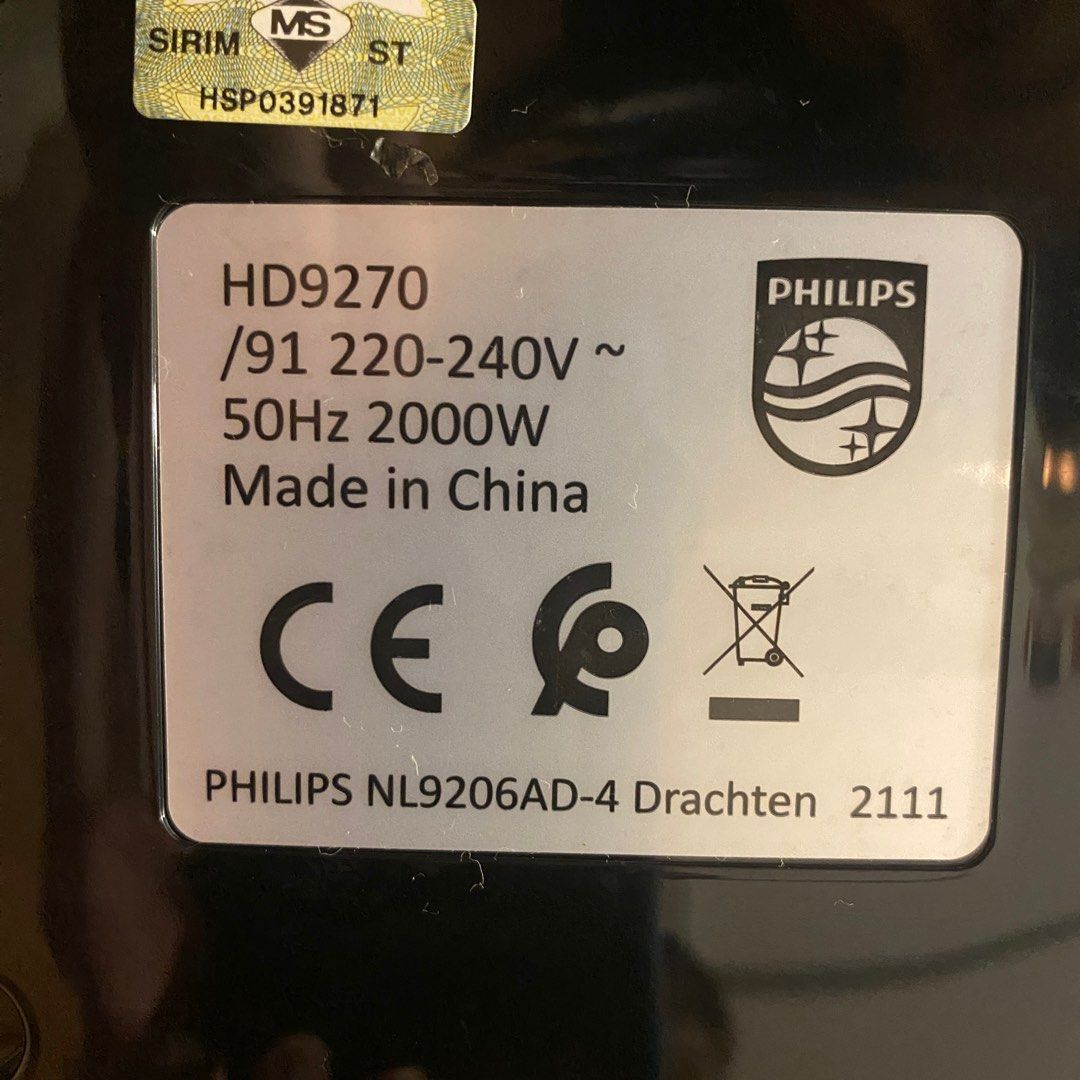 Philips XL Airfryer HD9270/91 , Furniture & Home Living, Kitchenware