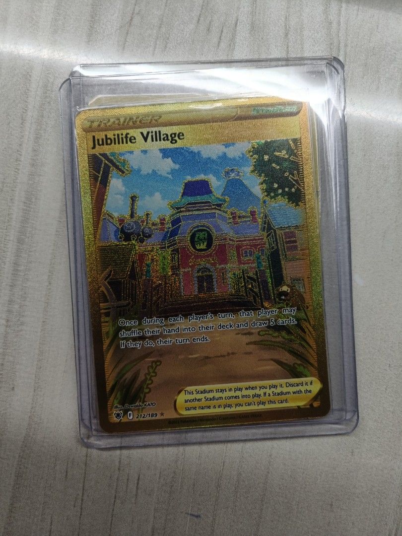 jubilife village pokemon card gold Jubilife Village - Trainer - Stadium - 212/189 (Holofoil) (Secret)
