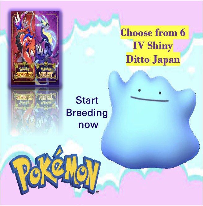 Pokemon Scarlet and Violet ~ x3 Shiny 6IV Japanese Ditto Masuda ~ Fast  Delivery