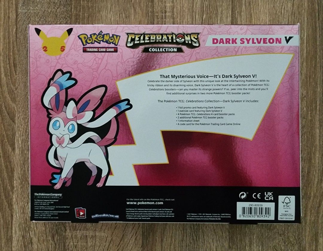 Pokemon TCG Dark Sylveon 25th Anniversary Celebrations Box, Hobbies & Toys, Toys & Games on