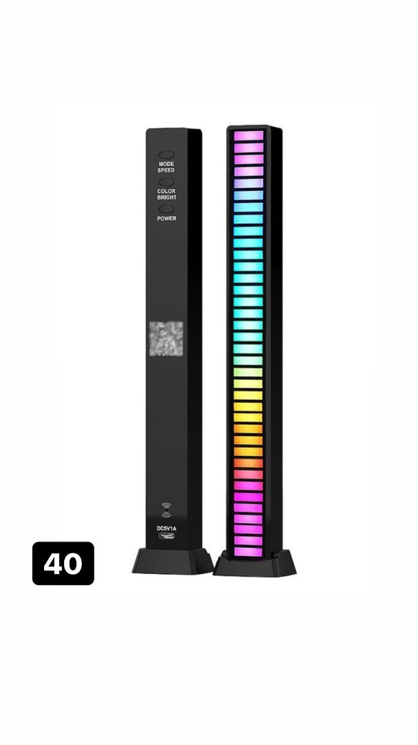 RGB LED Rhythm Light Sound Bar 32 &40 LED Pickup Sound Control Voice ...