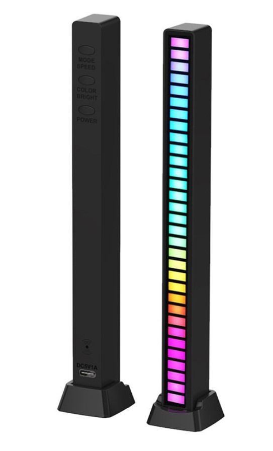 RGB LED Rhythm Light Sound Bar 32 &40 LED Pickup Sound Control Voice ...