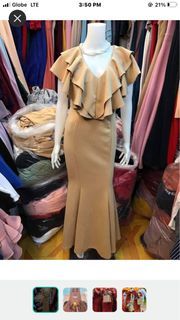 Rust Color Evening Dress (Free Size)