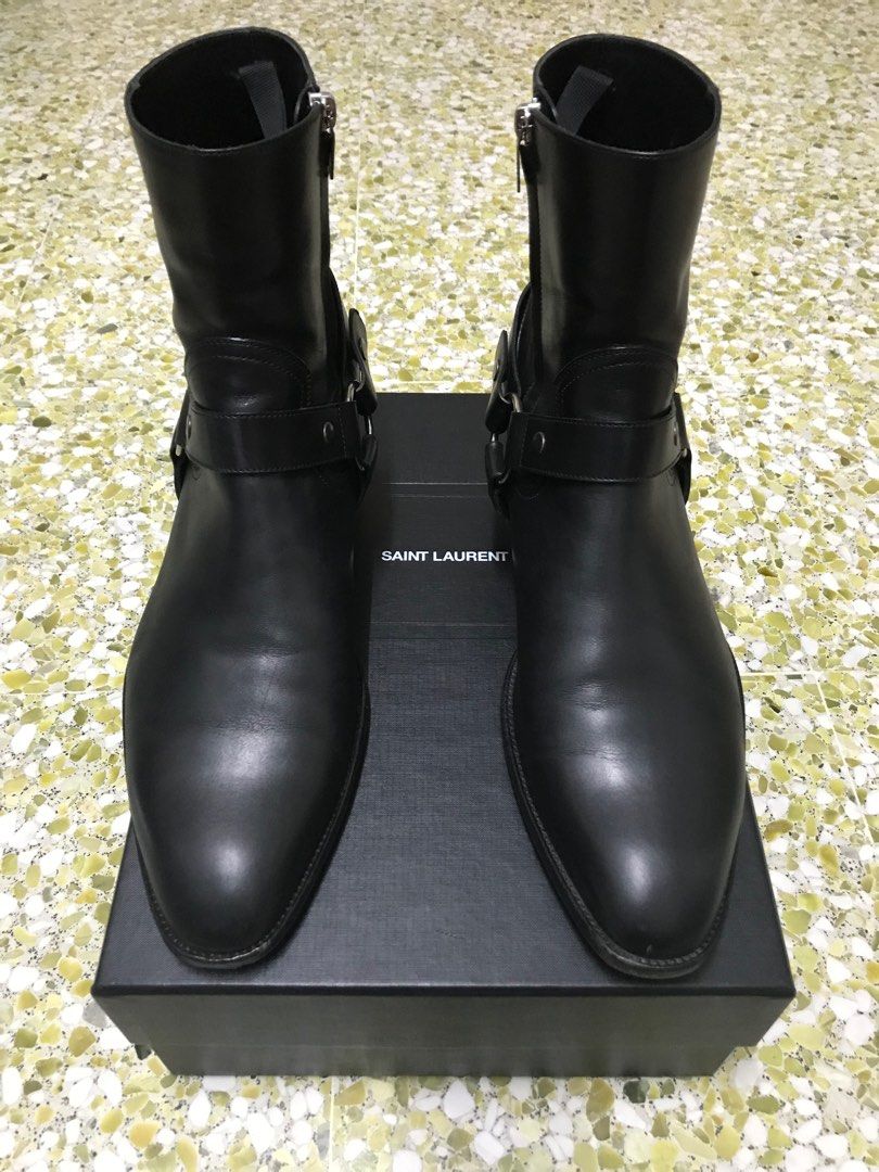 Saint Laurent Wyatt 40 Harness Boots Size 45, Men's Fashion 