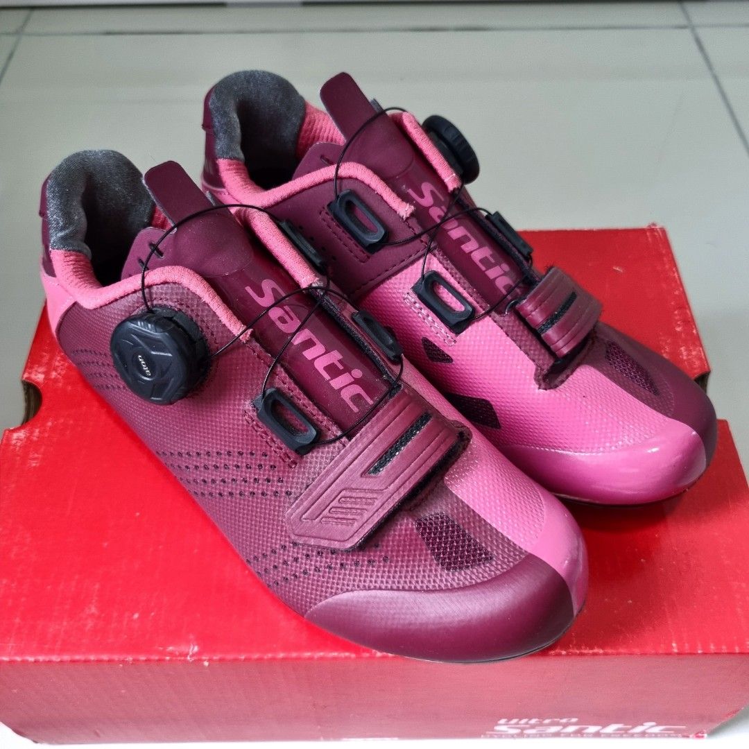 Santic Cycling Shoes Wine Red Pink Size 36 US 5 Sports