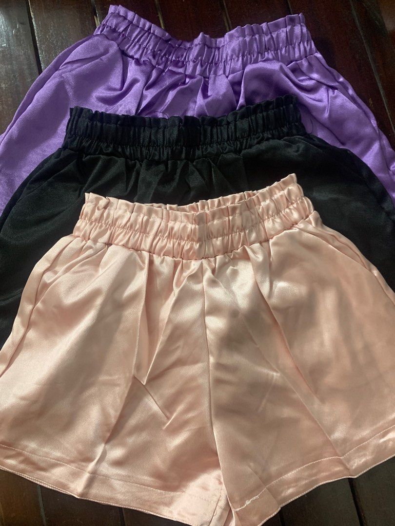 Satin Shorts, Women's Fashion, Bottoms, Shorts on Carousell