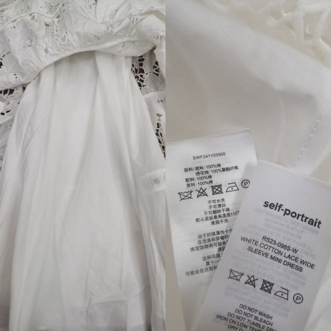 self portrait white dress long sleeve