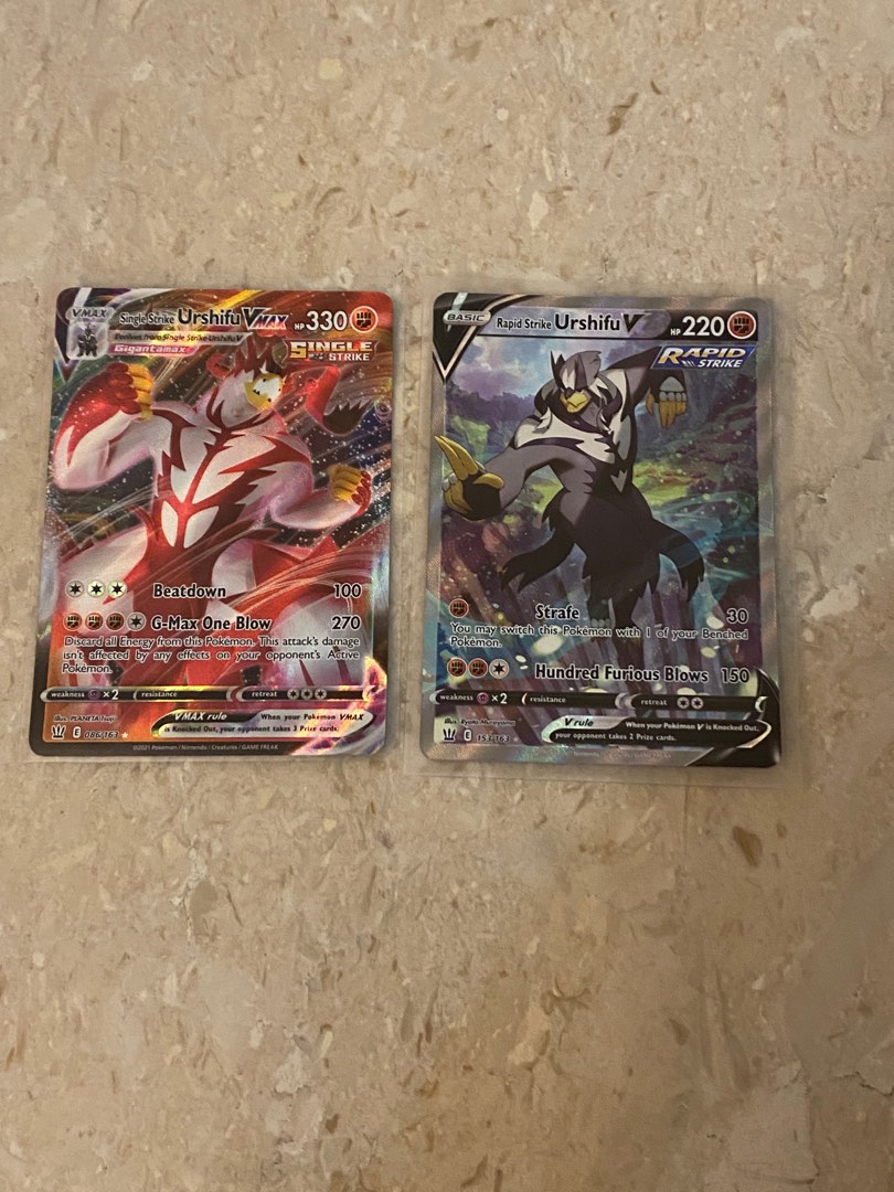 Single strike urshifu Vmax and rapid strike urshifu V alternative art