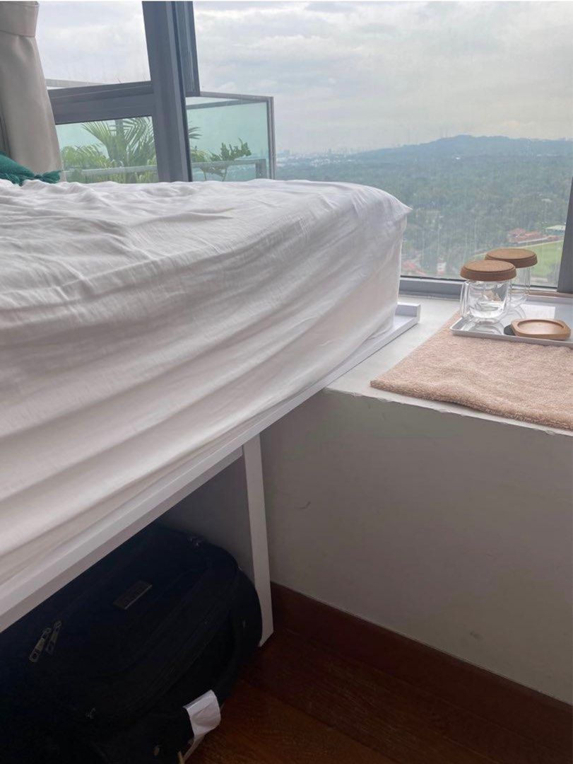 Space saving window bay bed frame + mattress, Furniture & Home Living