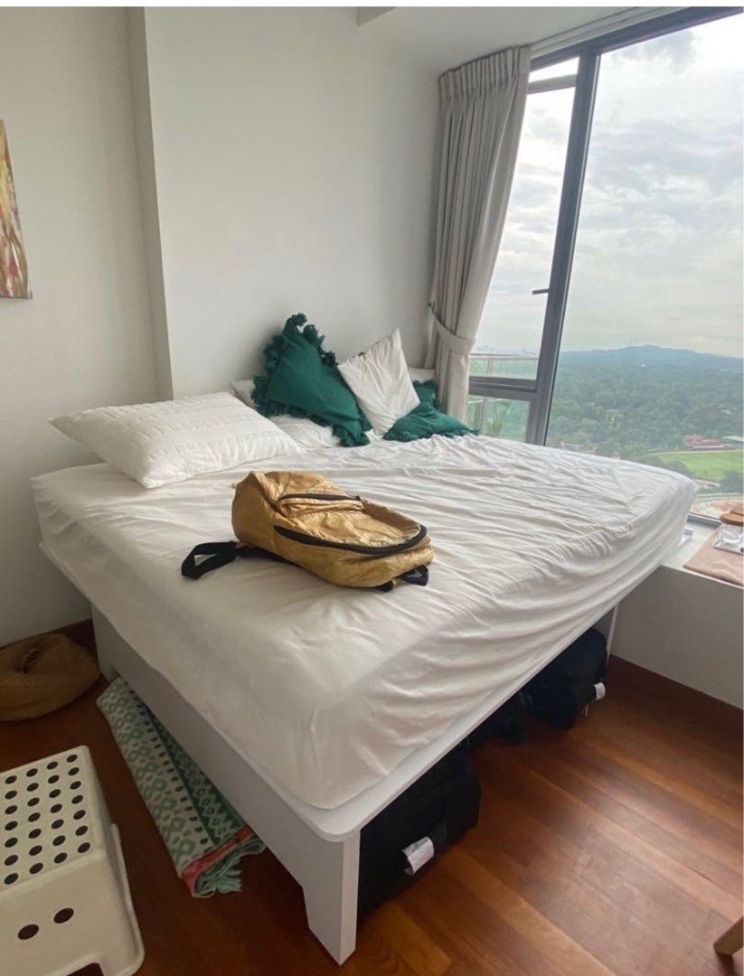 Space saving window bay bed frame + mattress, Furniture & Home Living