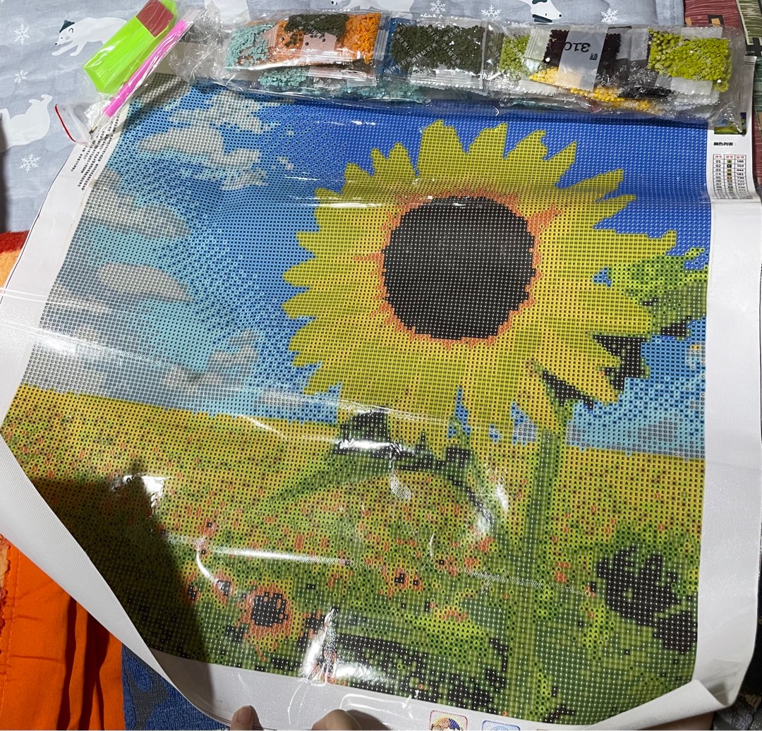 Sunflower diamond painting (A3 size), Hobbies & Toys, Toys & Games on ...