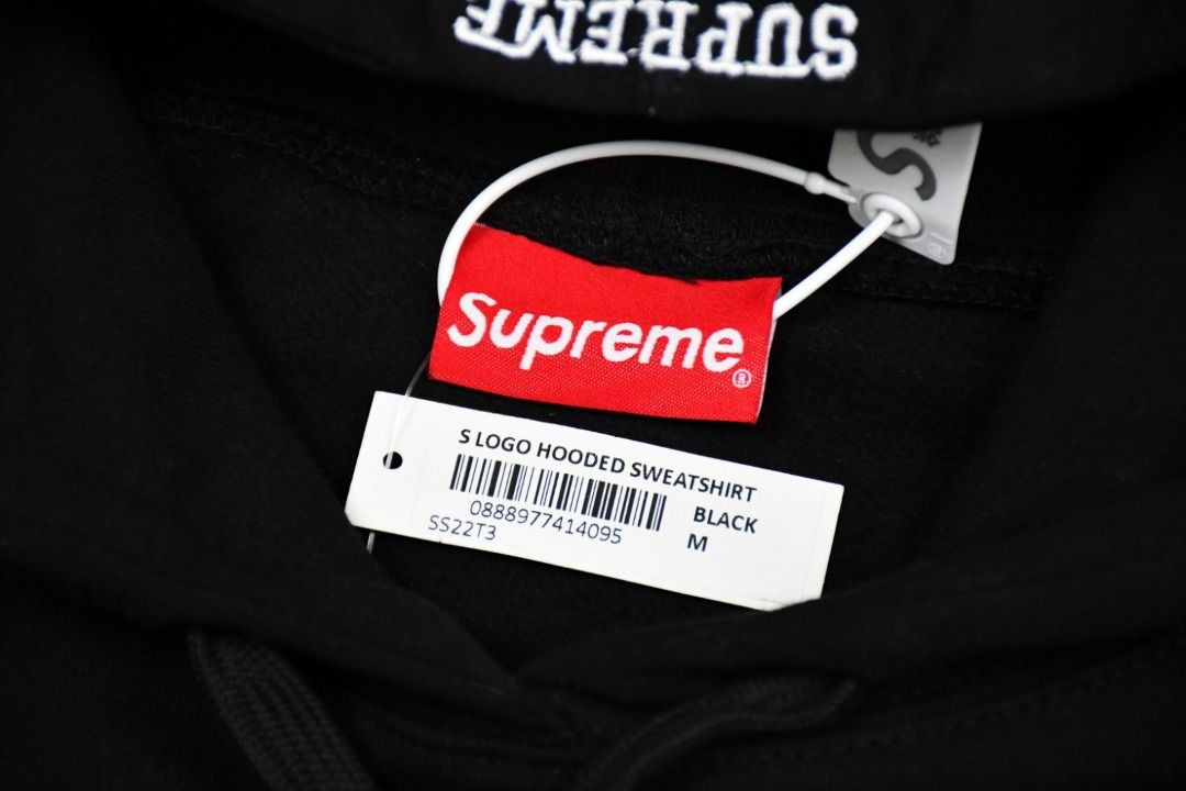 Supreme 22FW S Logo Hooded Sweatshirt 小怪獸刺繡logo 連帽衛衣, 男