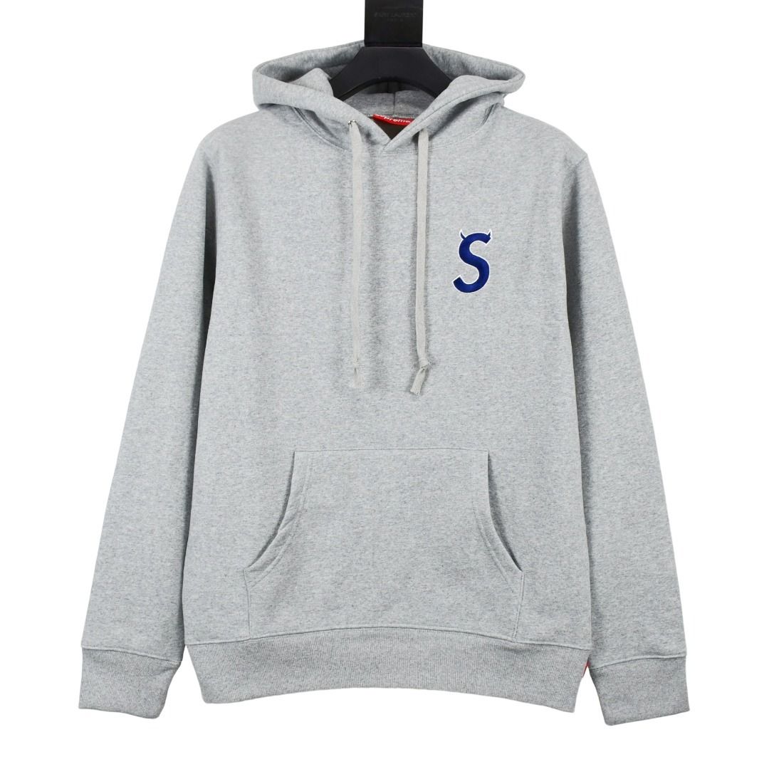 Supreme 22FW S Logo Hooded Sweatshirt 小怪獸刺繡logo 連帽衛衣, 男