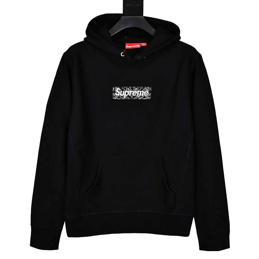 Supreme FW19 Week 16 Bandana Box Logo Hooded Sweatshirt 腰果花刺繡