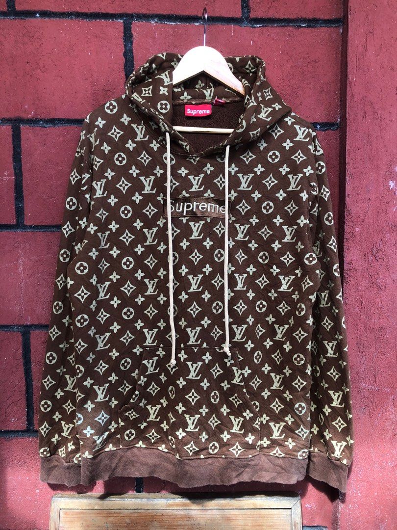 Supreme x LV hoodie, Luxury, Apparel on Carousell