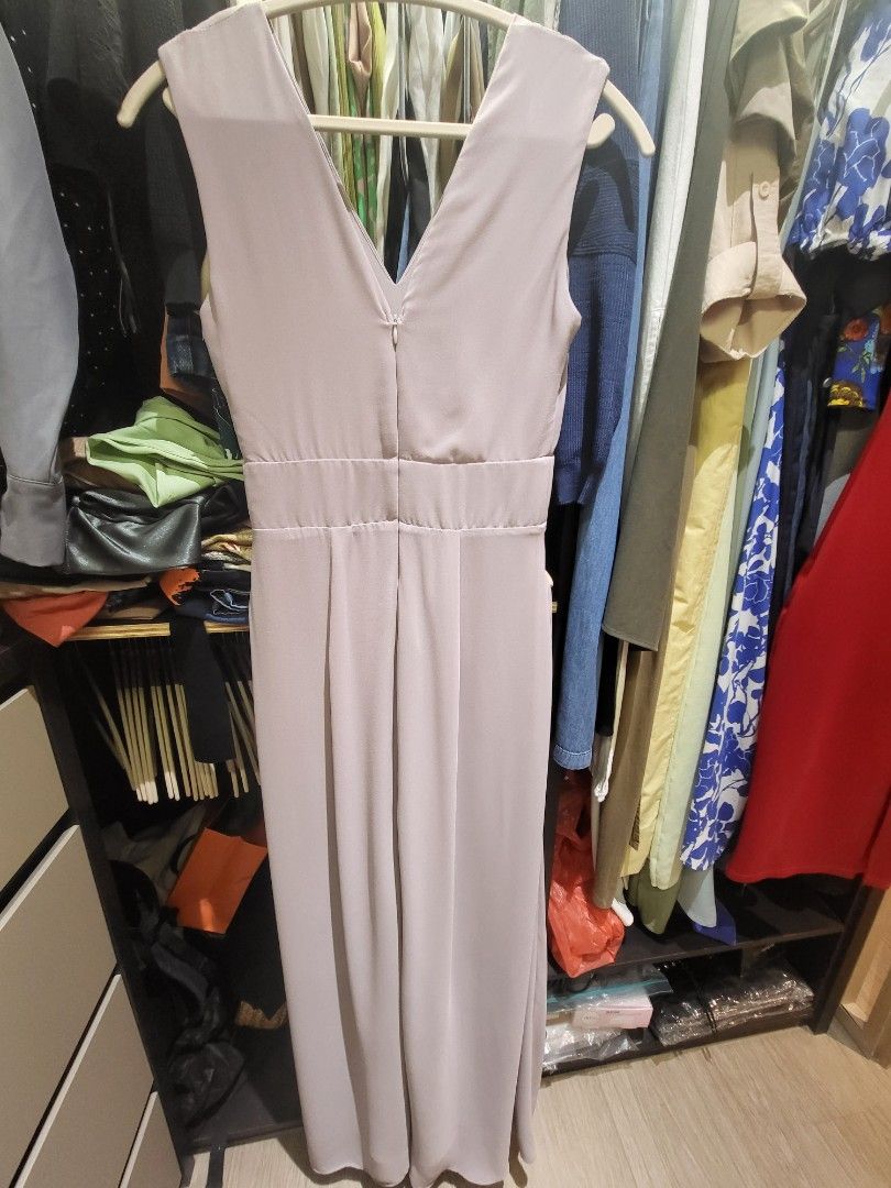 TFNC Sleeveless Maxi Bridesmaid Dress With Pleated Skirt Lilac UK