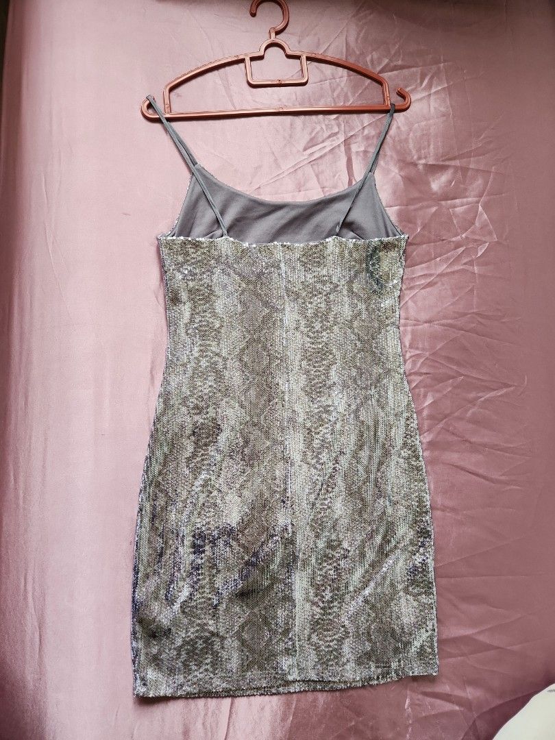 silver slip dress topshop Topshop sequin maxi slip dress in steel gray
