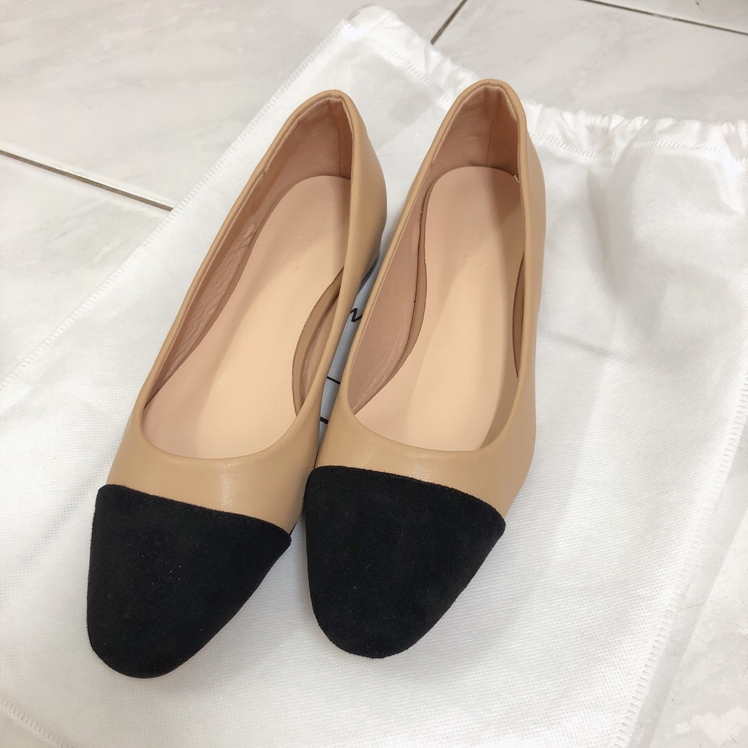 Two tone flat shoes Chanel inspired