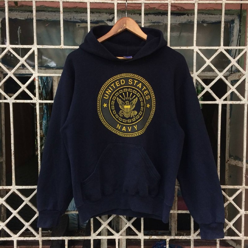 Vintage US NAVY Hoodie, Men's Fashion, Coats, Jackets and Outerwear on Carousell