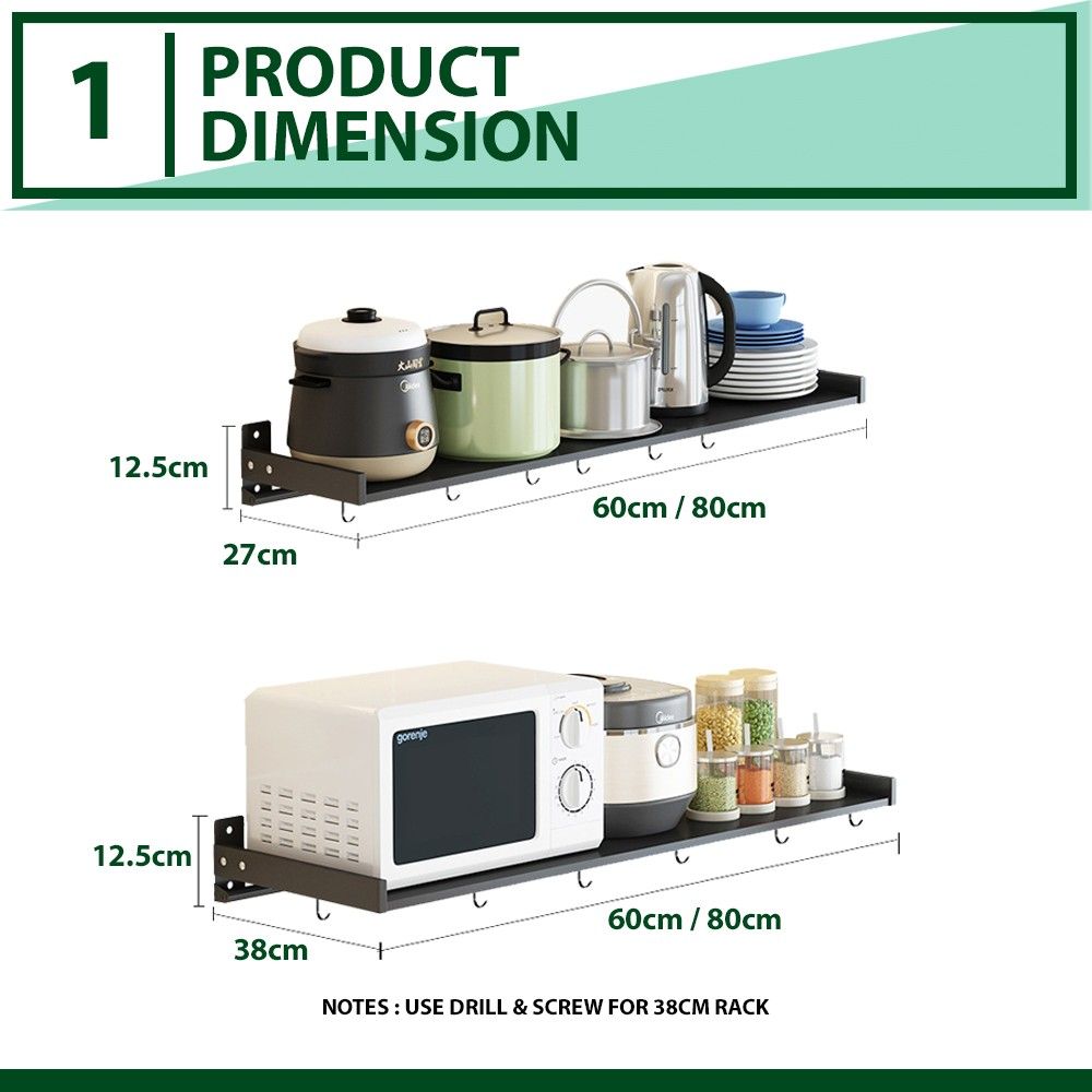 Wall mounted kitchen shelf, Everything Else, Others on Carousell