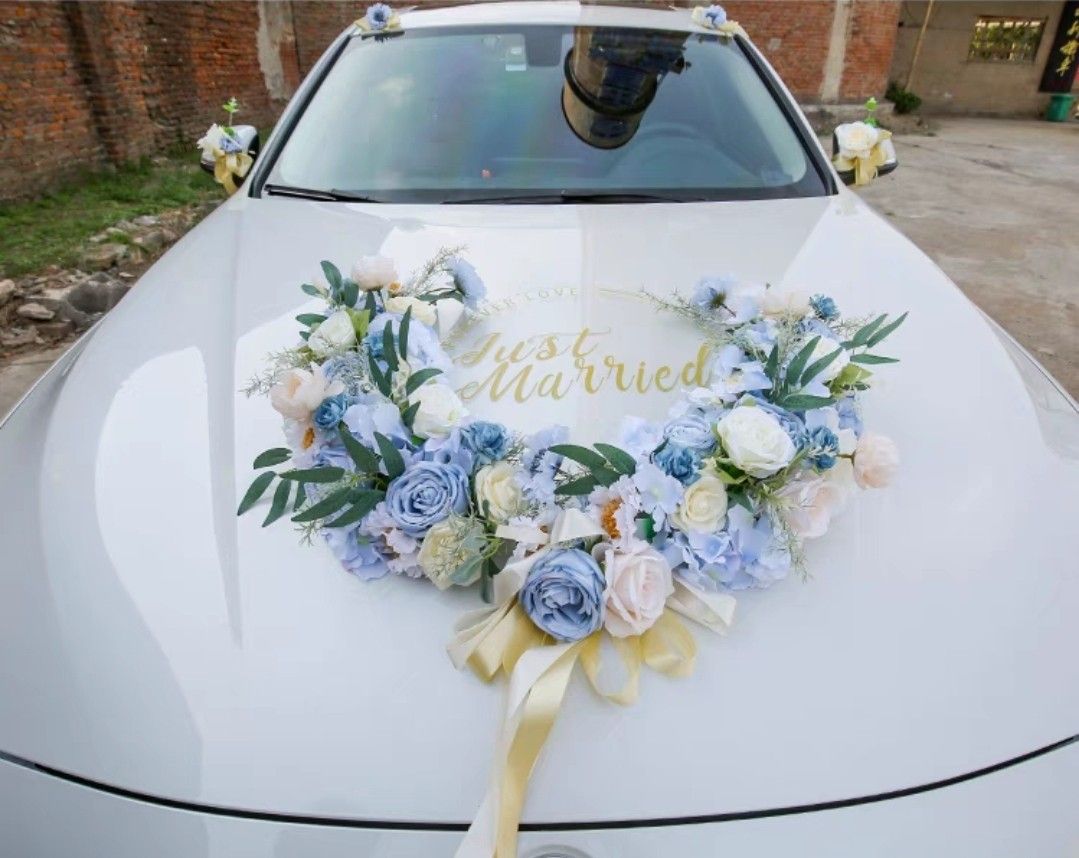 Blue Bliss Synthetic Wedding Car Corsage, Furniture & Home Living, Home  Decor, Other Home Decor on Carousell