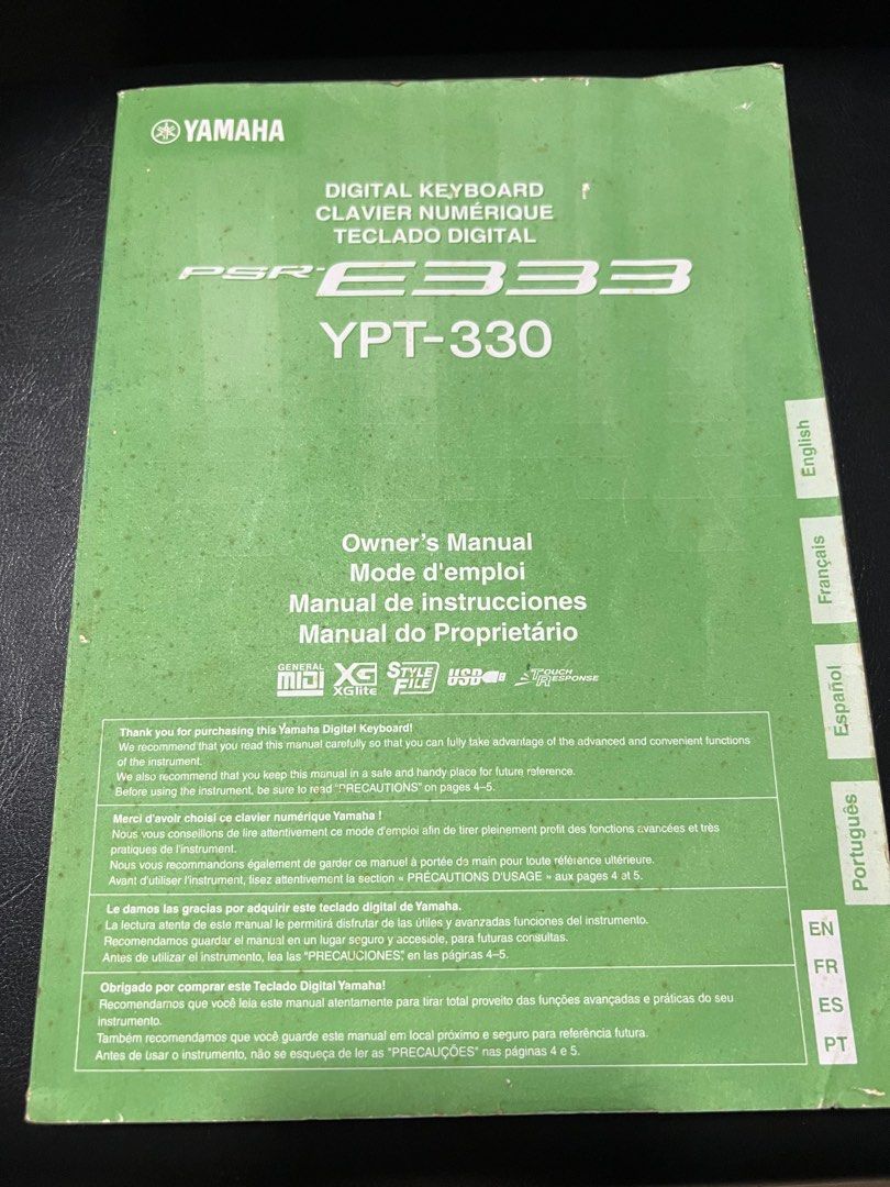 Yamaha Keyboard PSRE333, Hobbies & Toys, Music & Media, Musical