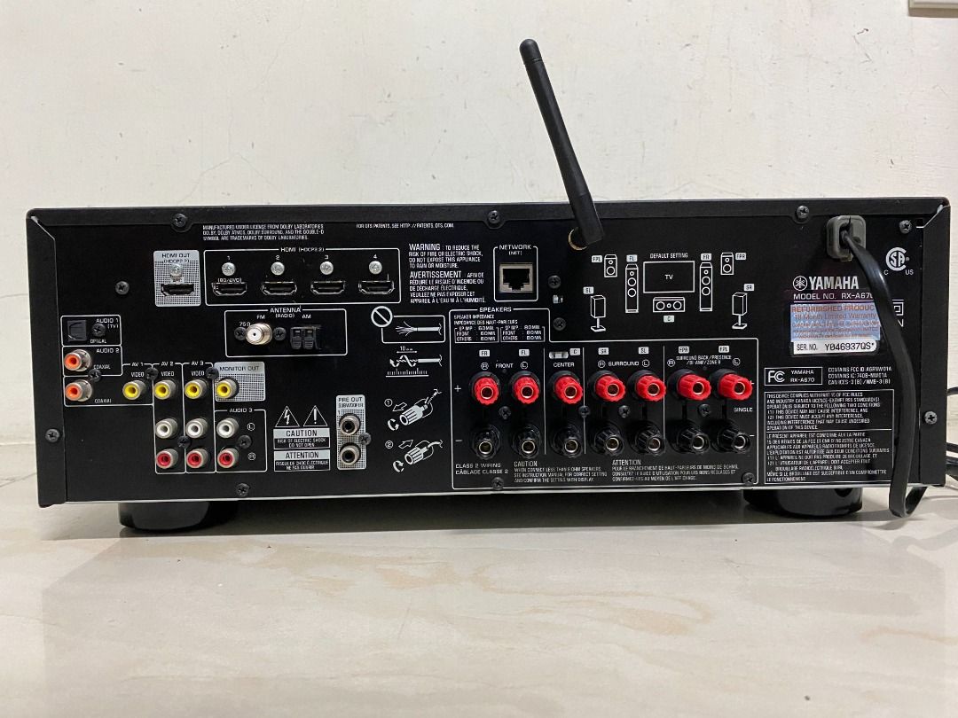 YAMAHA RX A670 收音劇院7.2環繞擴大機 4K /HDMI WIFI 藍芽 USB 全配備 剛過保, 耳機及錄音音訊設備