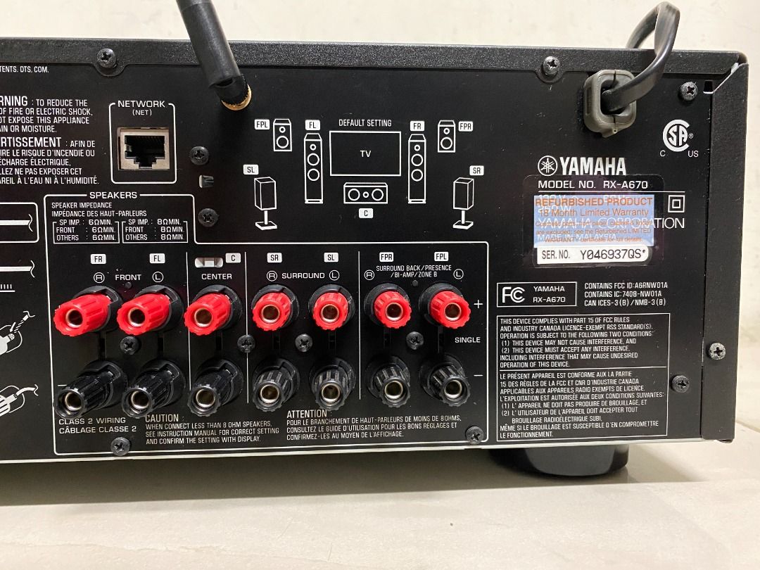 YAMAHA RX A670 收音劇院7.2環繞擴大機 4K /HDMI WIFI 藍芽 USB 全配備 剛過保, 耳機及錄音音訊設備