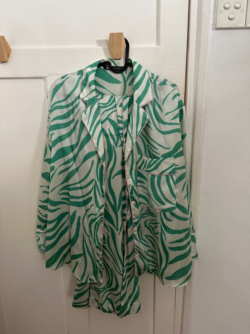 Zara Green Zebra Print Set, Women's Fashion, Dresses & Sets, Sets or