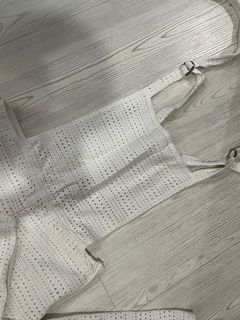 Zara white textured romper / jumper