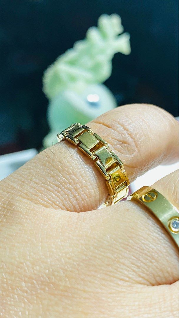 18K Gold Watch Band Ring R63