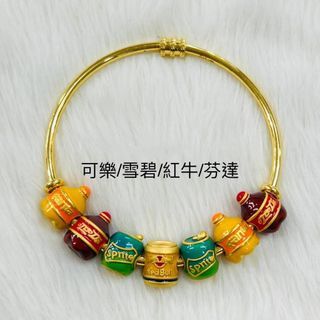 純金9999-飲料造型串珠（黃金單品）🉑️另外➕鋼環、鋼繩手環 手作客製化