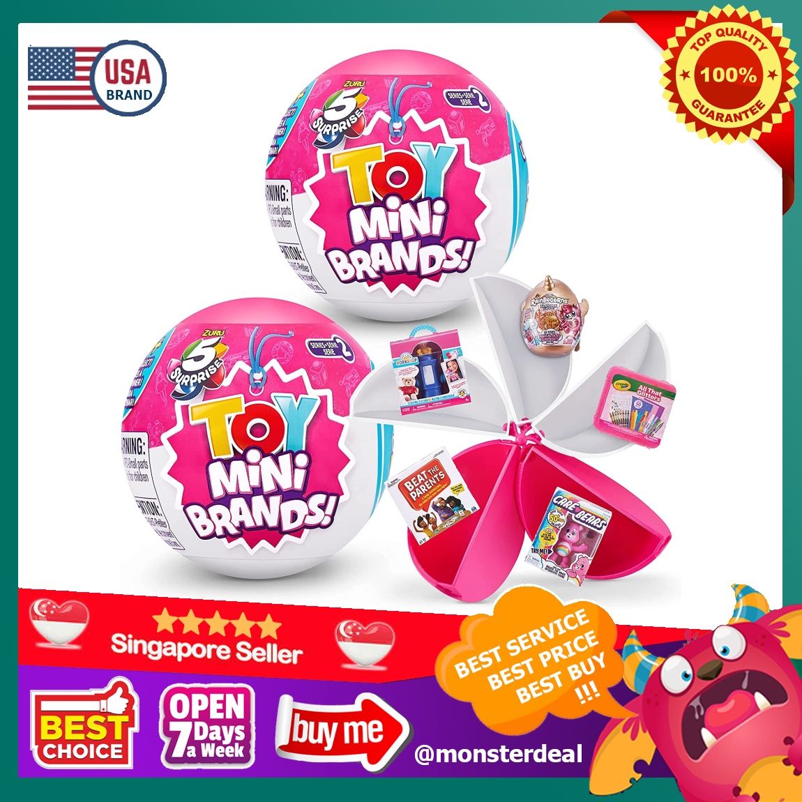 5 Surprise Mini Brands! Series 2 & Series 3 (Bundle of 2 Mystery Packs