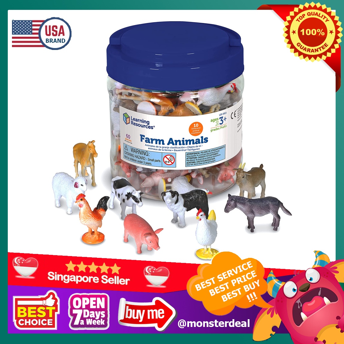 Learning Resources Farm Animal Counters Set 60