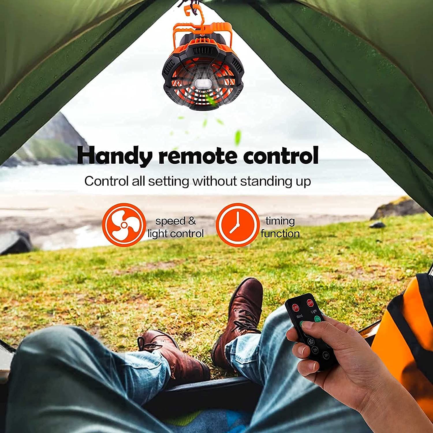 Camp tent store fan
