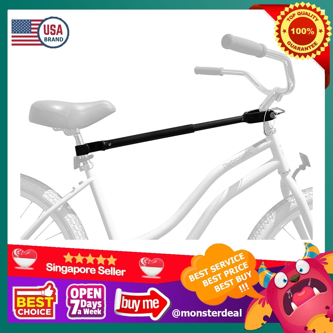 Retrospec Bike Rack Cross Bar Top Tube Adjustable
