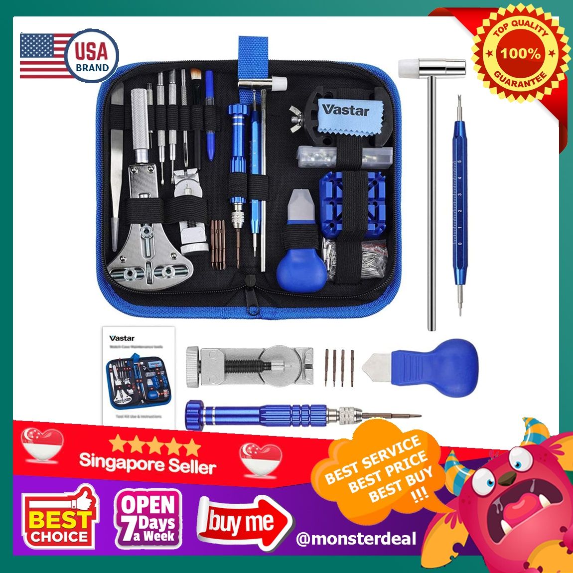 Vastar 177 PCS Watch Repair Tool Kit Watch Band