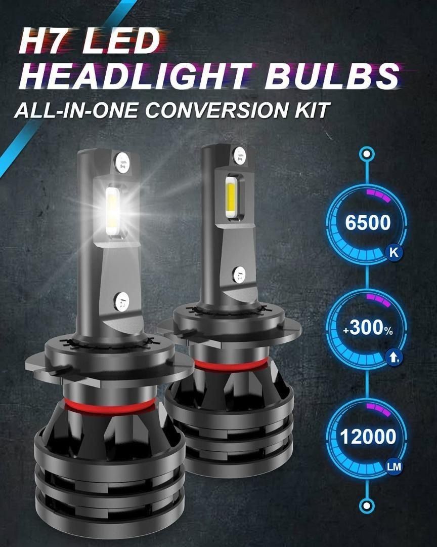 H7 LED Headlight Bulbs, Koyoso 60W, 12,000 Lumen LED Headlight