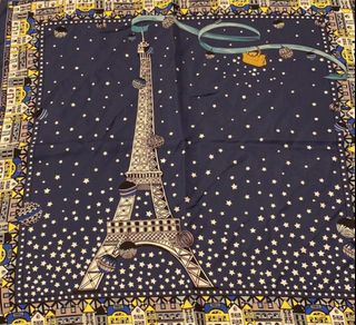 In stock 🇮🇹 Longchamp scarf / Longchamp blue silk scarf (made in Italy) ideal for gifting 🎁64200167379585110