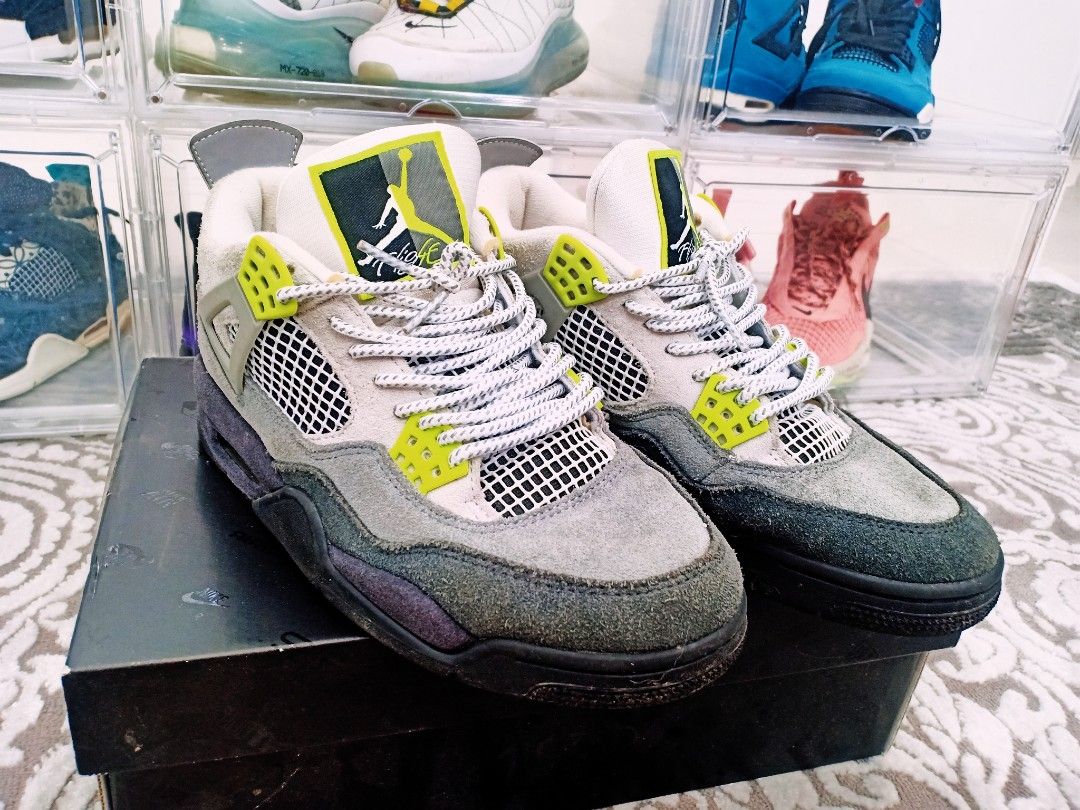 Air Jordan 4 Retro Neon Mens Fashion Footwear Sneakers On Carousell 