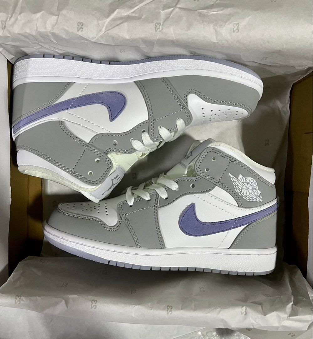 Air Jordan Mid Wolf Grey, Women's Fashion, Footwear, Sneakers on Carousell