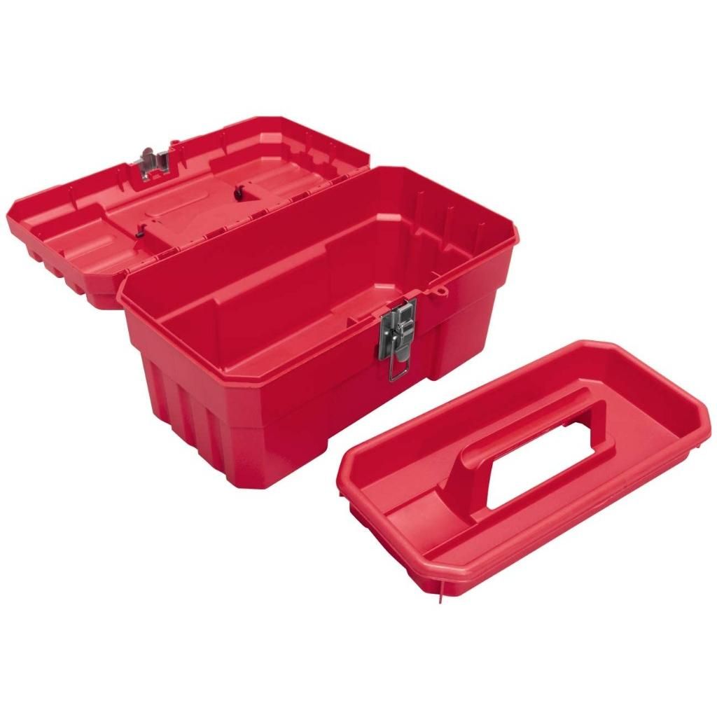 Akro-Mils 14-Inch Plastic Toolbox With Removable Tray - Clear Storage Box For Tools & Crafts